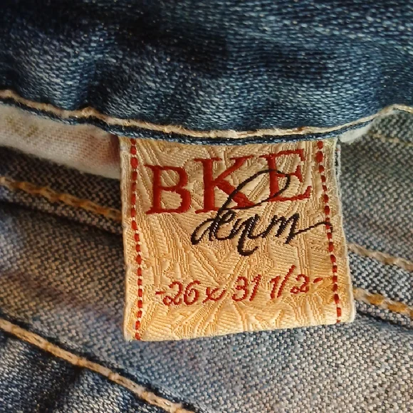 BKE Denim Starlite Blue Flare & Wide Leg Jeans with Distressed Details - Picture 3 of 15